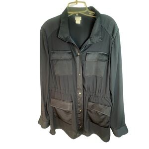 Chico’s Navy Blue Lightweight Jacket-Size 12/14 (Chico’s Size 2)